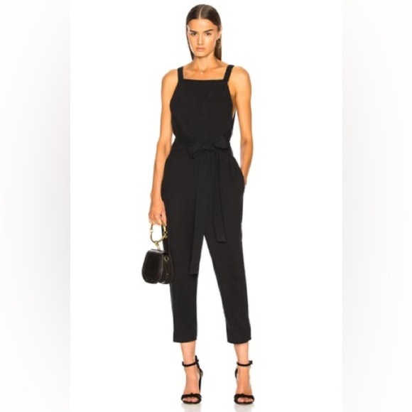 Adriano Goldschmied AG Navy Linen Blend Darcy Jumpsuit size small - Picture 1 of 15